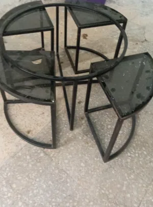 طاوله وسط حديد وخلاط ناشونال مكيف صحراوي صغير مضخم صوت