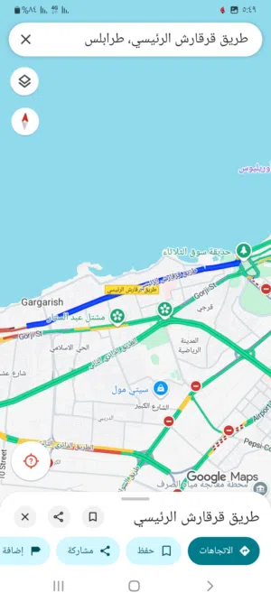 محل 100م للإيجار حي الأندلس على فرعي يؤدي إلى طريق الكورنيش قريب جدا لرئيسي قرقارش