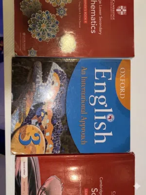 Year 9 School Textbooks Bundle – Cambridge Math, Science & Oxford English – Excellent Condition