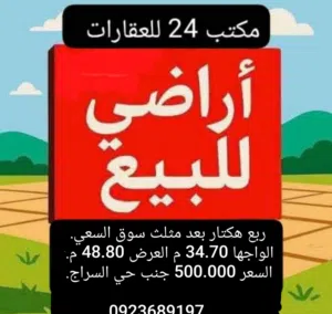 ربع هكتار للبيع الطريق الجديده بعد مثلث سوق السعي بالقرب من حي السراج