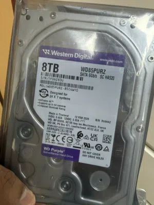 WD Purple 8TB Surveillance Hard Drive – Brand New جديد لم تستخدم