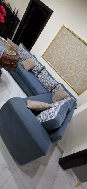 طقم كورنر تفصيل خشب زان وسويد اسفنج دانلوب