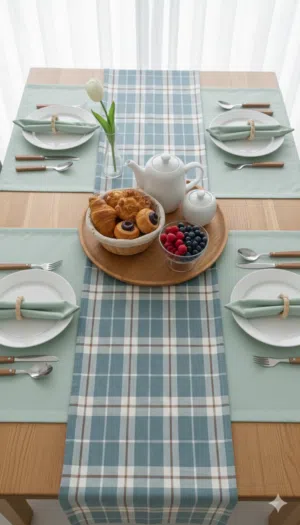 طقم طاولة بقماش تركي انتي طاش مضاد للبقع جودة عالية وسعر مناسب