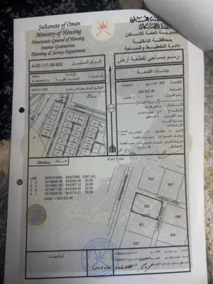 Residential Land for Sale in Al Dakhiliya Nizwa