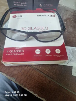 نظارات 3D نوع LG MADE IN KOREA عدد 3 جديد غير مستعمل بسعر مغري