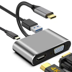 تحويلة OTG 4 في 1 - 4in1 Type-C to HDMI, VGA, USB3.0 + TYPE-C