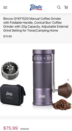 طاحنة قهوة جديدة تأتي مع شنطه