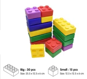 ليقو آمن وطري للاطفال مغلق من جميع الجهات ضد الكسر طقم 45 قطعة.