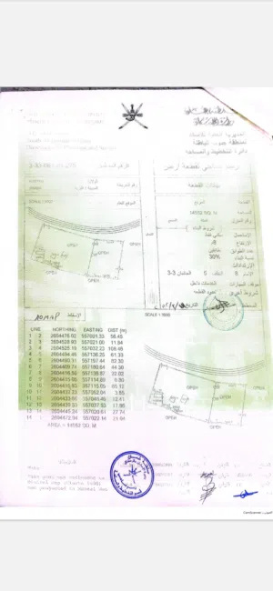 أرض للبيع في جما قريب شارع مساحتها 14552م2