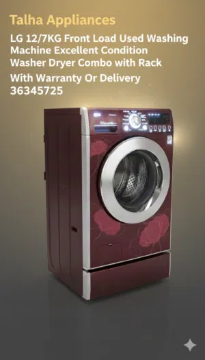 LG 12/7KG Front Load Used Washing Machine Excellent Condition Washer or Drayer Combo Only 89BD