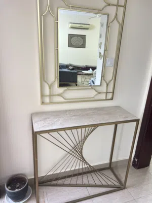Console mirror and stand