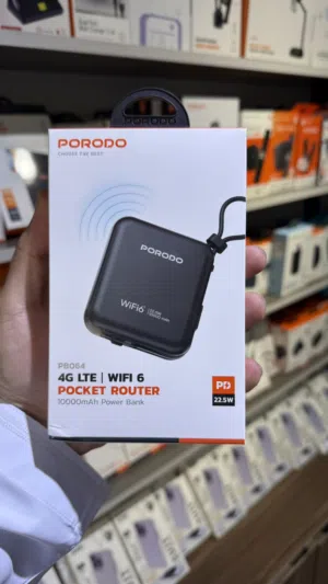 راوتر محمول 4G + باور بانك بقوة 10000mAh تدعم الشحن السريع PD حتى 22.5w في جهاز واحد
