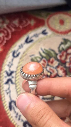 خاتم عقيق مشمشي قديم