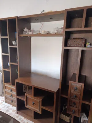 مكتبة حائط خشب / وحدة تلفزيون كبيرة