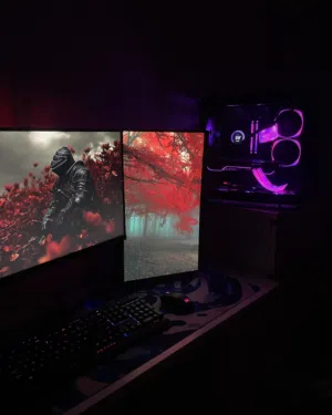PC Gaming i9-10900K + RTX 3070 Ti مع شاشتين + كيبورد + ماوس - 400 د.ك.
