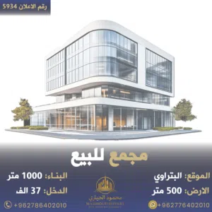 رقم الاعلان (5934) مجمع تجاري مميز للبيع في الزرقاء الجديدة البتراوي بسعر مميز