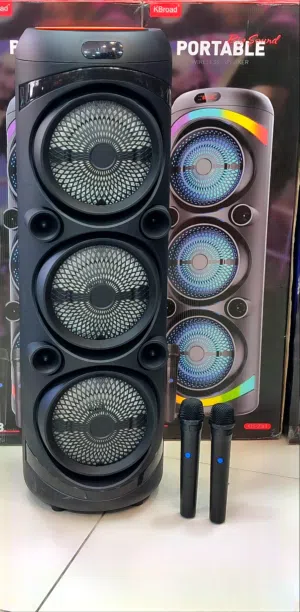 سماعة شحن متنقلة مع اثنين مايكروفون لاسلكي 8 انش ثلاثية