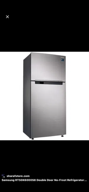 A Samsung top-mount refrigerator with Twin Cooling Plus technology.
