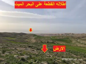 مادبا / غرب ماعين 4179 متر 25 الف كامل القطعة على شارع معبد بأطلاله على البحر الميت و الضفة الغربية