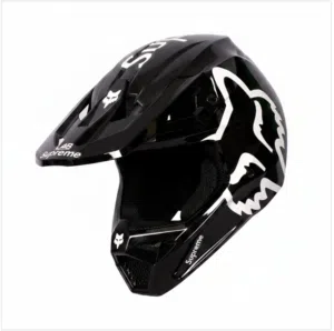 Premium Black Motorcycle FOX Helmet Supreme V1 DOT/ECE Off Road Motocross Gear - 836601