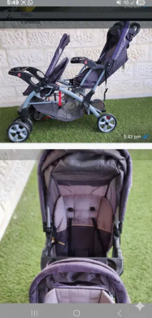 عربة أطفال توأم (Double Stroller) بحالة الوكالة - مستعملة مرة واحدة فقط!