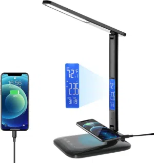 مصباح مكتب شاحن لاسلكي بقوة 15 واط اضاءه LED
