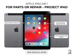 آيباد آير(iPad Air 1) 32جيجا للبوردة وقطع الغيار أو التصليح والاستخدام