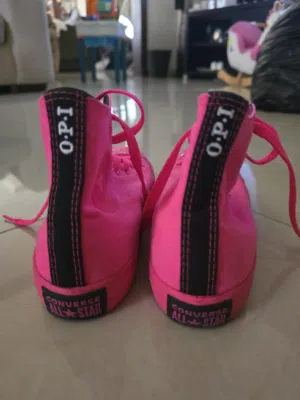 Hyper Pink Converse x OPI Chuck Taylor All Star High Top Shoes Women's Size 39