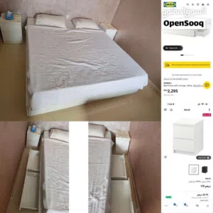 ikea Bed with 6 side drawers and tow side Storage