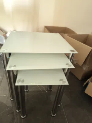 3chest of glass tables heavy duty