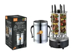 RAF brand R.8612 Electric BBQ Skewer Set, 1000W, 6 Skewers