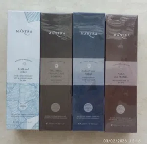 للبيع : مانترا أيورفيدا أصلية 1.ليمون وزيتون بلسم للشعر الجاف والتالف للرجال 2.أملا وشمر زيت شعر مغذ