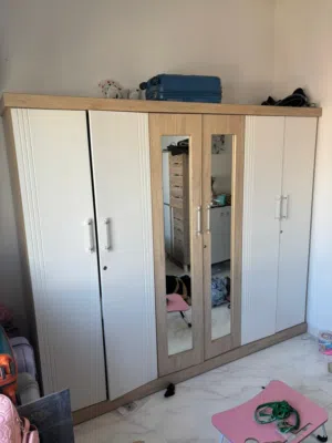 Cupboard & King Size Bed with Mattress for Sale – Good Condition