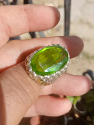 تم فضه 925 حجر زبرجد