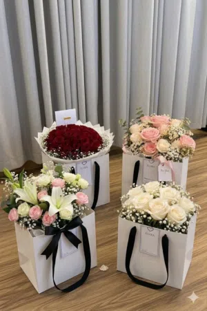 تنسيق اكسسوارات مع ورد