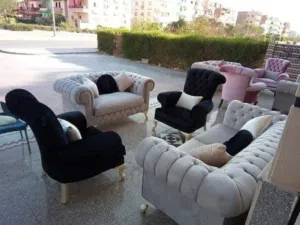 طقم كنب نازل جديد وعليه عرض لفتره محدوده