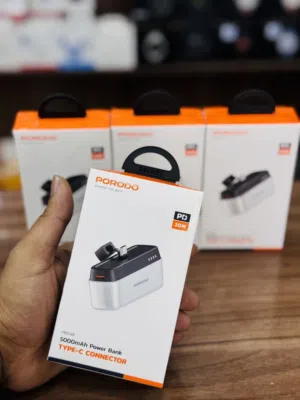PORODO  5000mAh power bank  Type c  بطارية محمولة صغيرة connector Lightning connector
