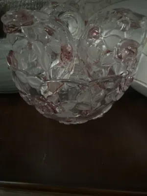 طقم خشاف شفاف وورد بارز بينك