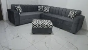 كورنر حرف L مع كنبة مزدوجة 9 مقاعد
