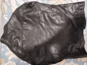 سترة شتوية جلد (Cuir PU) مبطنة بالفرو - ماركة BABOACL - مقاس 3XL