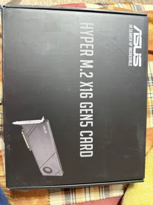 كرت حاضنة هارديسك ASUS Hyper M.2 x16 Gen5 Card اسوس جديد بالكرتونة يدعم 4 NVME بنفس الوقت