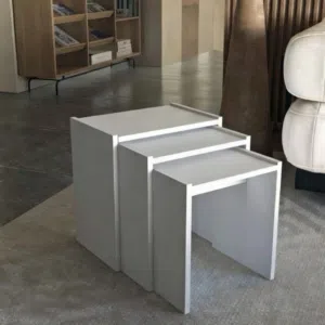 طقم طاولات خشب جانبية لون ابيض
