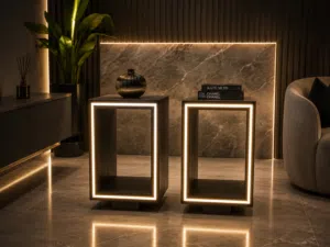 طاولة جانبية مودرن بإضاءة LED – تصميم فاخر وعصري