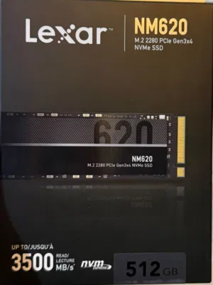 هارد تخزين ليكسار Lexar NM620 512GB M.2 NVMe SSD فائق السرعة - جديد بالكرتون