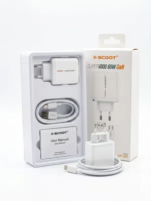 شاحن X-SCOOT أصلي 65 واط GaN (Model: CH-253) - شحن فائق السرعة.