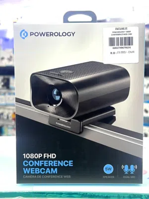 Powerology 1080p Web Cam with 5x Digital Zoom in-built Mic and Speaker- Black