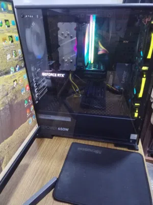 السلام عليكم PC للبيع معالج رايزن AMD Ryzen 5 5600X بورد B450 M-K كرت شاشة RTX 3060 12 G