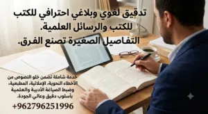 تدقيق لغوي و بلاغي للكتب و الرسائل