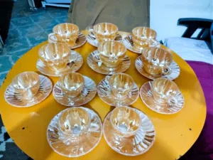 طقم اركوبال مكسيكي عسلي جديد لم يستخدم نهائياً 50 قطعة  - خارج نيش