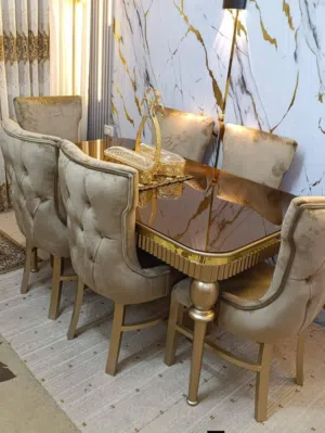 طاولات سفره فخمه مميزه مصنوعه من خشب زان والاتيه كفاله 3 سنوات